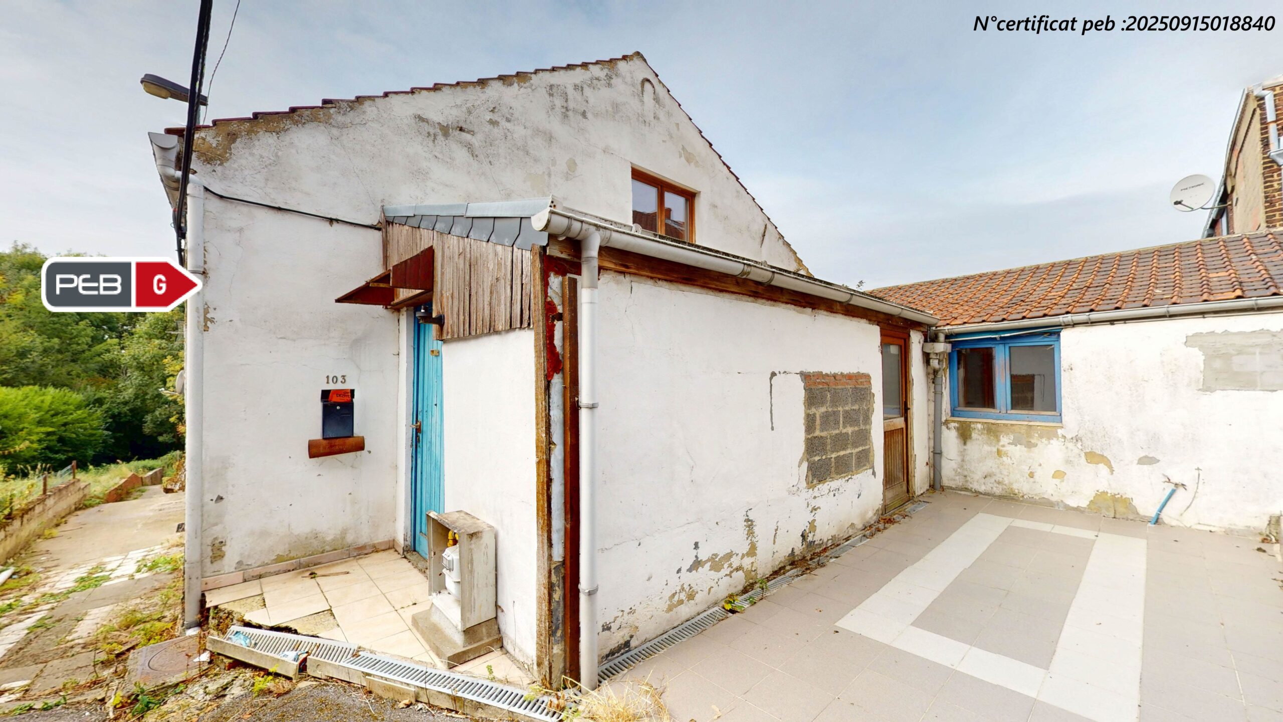 Maison avec garage à rénover sur Bois d’Haine
